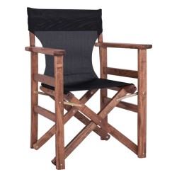 Πτυσσόμενη καρέκλα σκηνοθέτη διαστάσεων 60x51x86cm μαύρη με σκελετό σε καρυδί χρώμα ΝΑΞΟΣ Πτυσσόμενη καρέκλα σκηνοθέτη διαστάσεων 60x51x86cm μαύρη με σκελετό σε καρυδί χρώμα ΝΑΞΟΣ