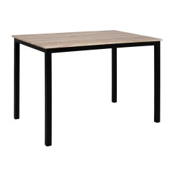 Τραπέζι τραπεζαρίας Panya 110x70x76cm Sonoma με μαύρα πόδια