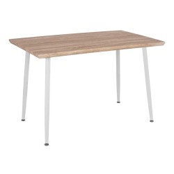 Τραπέζι τραπεζαρίας Paloma 120x70x76,5cm Sonoma με λευκά πόδια