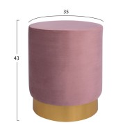 Σκαμπό Levy σάπιο μήλο βελούδο με χρυσή βάση φ35x43Ycm