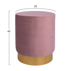 Σκαμπό Levy σάπιο μήλο βελούδο με χρυσή βάση φ35x43Ycm