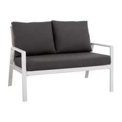 Καναπές διθέσιος αλουμινίου Tabby σε χρώμα λευκό με μαξιλάξαρια