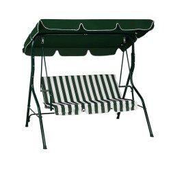 Κούνια 3θεσια waiola  σε πράσινο λευκό ριγέ napoli διαστάσεων 167x110x175 cm Κούνια 3θεσια waiola  σε πράσινο λευκό ριγέ napoli διαστάσεων 167x110x175 cm