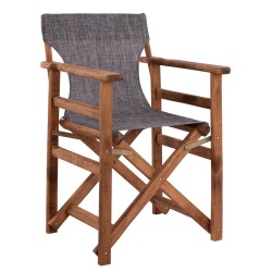 Καρέκλα σκηνοθέτη γκρι με σκελετό σε καρυδί χρώμα από μασίφ ξύλο οξιάς διαστάσεων 57x54x88,5cm ΛΗΜΝΟΣ Καρέκλα σκηνοθέτη γκρι με σκελετό σε καρυδί χρώμα από μασίφ ξύλο οξιάς διαστάσεων 57x54x88,5cm ΛΗΜΝΟΣ