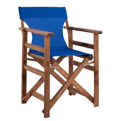 Καρέκλα σκηνοθέτη μπλε με σκελετό σε καρυδί χρώμα από μασίφ ξύλο οξιάς διαστάσεων 57x54x88,5cm ΛΗΜΝΟΣ Καρέκλα σκηνοθέτη μπλε με σκελετό σε καρυδί χρώμα από μασίφ ξύλο οξιάς διαστάσεων 57x54x88,5cm ΛΗΜΝΟΣ