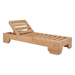 Ξαπλώστρα ξύλινη βαρέως τύπου Makedonia φυσική εμπ. 204x77,5x29Ycm