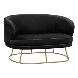 Καναπές διθέσιος Arien σε χρώμα μαύρο με χρυσή βάση διαστάσεων 125x80x84Ycm