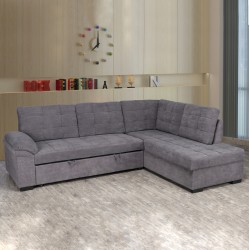 Καναπές κρεβάτι Jade δεξιά γωνιά σε σκούρο γκρι χρώμα διαστάσεων 252x159x84hcm