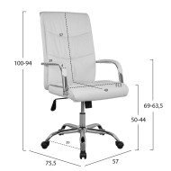 Καρέκλα γραφείου διευθυντική λευκή με βάση χρωμίου Jacob 57x75,5x100cm Καρέκλα γραφείου διευθυντική λευκή με βάση χρωμίου Jacob 57x75,5x100cm