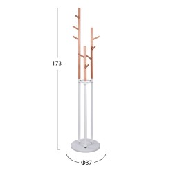 Καλόγερος μεταλλικός 3πλος wyatt οξιά και λευκό διαστάσεων Φ37x173 cm.