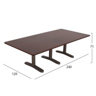 Γραφείο συνεδριάσεων Walvia επαγγελματικό Wenge διαστάσεων 240x120x75Υcm