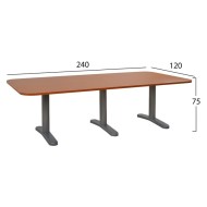 Γραφείο συνεδριάσεων Walvia επαγγελματικό κερασί διαστάσεων 240x120x75Υcm