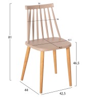 Καρέκλα τραπεζαρίας από πολυπροπυλένιο με μεταλλικά πόδια διαστάσεων 42,5x44x81cm σε απόχρωση καπουτσίνο VANESSA 