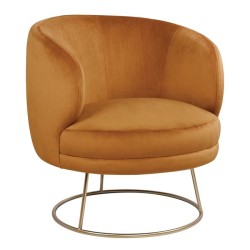 Πολυθρόνα Arien σε χρώμα χρυσό με χρυσή βάση διαστάσεων 80x75x82Υcm