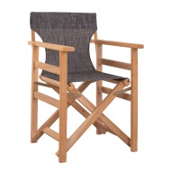 Καρέκλα σκηνοθέτη γκρι με σκελετό σε φυσικό χρώμα από μασίφ ξύλο οξιάς διαστάσεων 57x54x88,5cm ΛΗΜΝΟΣ