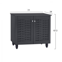 Παπουτσοθήκη-ντουλαπι μελαμίνης Cassiope γκρι 77x34x67.5cm