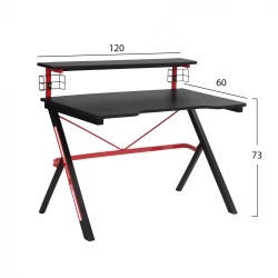 Γραφείο gaming PRO UNITY 120x60x73cm με  garbon επιφάνεια & μαύρο μεταλλικό σκελετό 