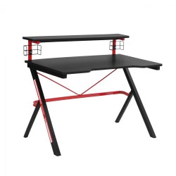 Γραφείο gaming PRO UNITY 120x60x73cm με  garbon επιφάνεια & μαύρο μεταλλικό σκελετό 