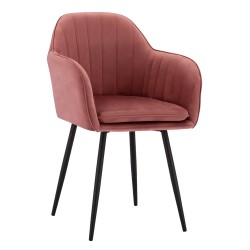 Πολυθρόνα Shara με σάπιο μήλο βελούδο σε χρώμα μαύρο με μεταλλικό σκελετό διαστάσεων 58x60x85Ycm