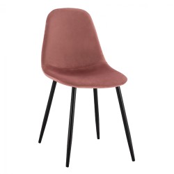 Καρέκλα βελούδινη σε απόχρωση σάπιο μήλο με μεταλλικά πόδια διαστάσεων 45x53x85Υcm LEONARDO