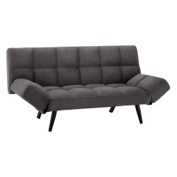 Καναπές - κρεβάτι τριθέσιος από βελούδο σε χρώμα γκρι διαστάσεων 182x80x88Υcm