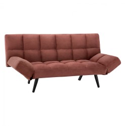 Καναπές κρεβάτι τριθέσιος από βελούδο σε απόχρωση σάπιο μήλο διαστάσεων 182x80x88Ycm
