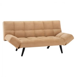 Καναπές - κρεβάτι τριθέσιος βελούδινος σε χρώμα μπεζ διαστάσεων 182x80x88Υcm