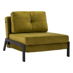 Πολυθρόνα κρεβάτι από βελούδο σε λάδι χρώμα διαστάσεων 95x92x66υ εκ.