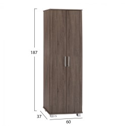 Παπουτσοθήκη-ντουλαπα μελαμίνης Cluse σε καρυδί χρώμα 58-60x37x187cm