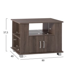 Έπιπλο τηλεόρασης σε καρυδί χρώμα διαστάσεων 80x40x57.5Υ cm.