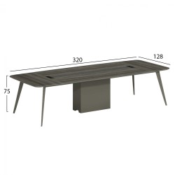 Επαγγελματικό γραφείο συνεδριάσεων lux series σταχτi μόκα 320x128x75Ycm