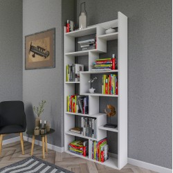 Βιβλιοθήκη Gretel σε χρώμα λευκό διαστάσεων 90x22x182cm