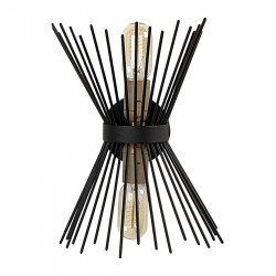 Απλίκα τοίχου δίφωτη μαύρη μεταλλική διαστάσεων 23x16x33 cm.