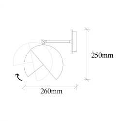 Απλίκα τοίχου μεταλλική σε χρώμα μαυρο με χρυσο διαστάσεων 20x26x25 cm.