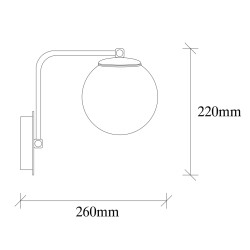 Απλίκα τοίχου μεταλλική σε χρυσό χρώμα διαστάσεων 15x26x22 cm.