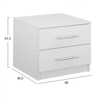 Κομοδίνο μελαμίνης Chelsea λευκό 48x40,5x41,5cm Κομοδίνο μελαμίνης Chelsea λευκό 48x40,5x41,5cm