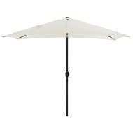 Ομπρέλα αλουμινίου Cambell ορθογώνια ανακλινόμενη μπεζ γκρι 262x170x253cm