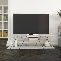 Έπιπλο τηλεόρασης σε χρώμα λευκό διαστάσεων 120x30x33cm. tars