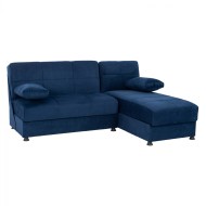 Γωνιακός καναπές κρεβάτι με αποθηκευτικό χώρο σε μπλε χρώμα διαστάσεων 188x145x84Ycm EGE
