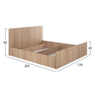 Κρεβάτι Adler μελαμίνης διπλό για στρώμα 160x200cm Sonoma Oak 