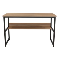 Γραφείο Portis μελαμίνης σε χρώμα καρυδί με μαύρο μεταλλικό σκελετό διαστάσεων 120x50x75Υcm