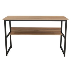 Γραφείο Portis μελαμίνης σε χρώμα καρυδί με μαύρο μεταλλικό σκελετό διαστάσεων 120x50x75Υcm