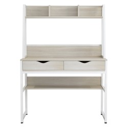 Γραφείο με βιβλιοθήκη tanaya hm2390. 13 μελαμίνη sonama-λευκος μεταλλo 100x48x139y