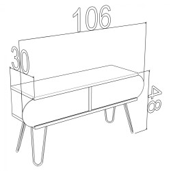 Έπιπλο τηλεόρασης μελαμίνης diane σε απόχρωση sonama εκρο΄ύ διαστάσεων 106x30x48Υ cm.