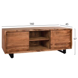 Έπιπλο τηλεόρασης nicole από μασίφ φυσικό ξύλο ακακίας διαστάσεων 160x45x57Υcm. hm8185. 11