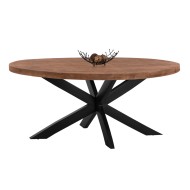 Τραπέζι Levinho Oval 6cm πάχος από μασίφ ξύλο Mango 210x100x78Ycm