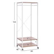 Έπιπλο εισόδου Novalie Sonama με λευκό μεταλλικό σκελετό διαστάσεων 60x40x155cm