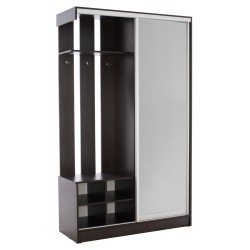 Έπιπλο εισόδου με συρόμενη ντουλάπα και καθρέφτη Dulce σε χρώμα Wenge διαστάσεων 118x45x210cm