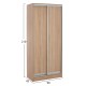 Ντουλάπα συρόμενη Adler μελαμίνης 90x45x210Ycm Sonama Oak δίφυλλη 