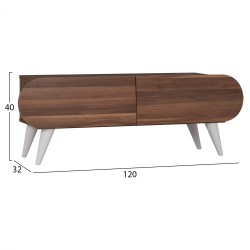 Έπιπλο τηλεόρασης matias σε χρώμα καρυδί διαστάσεων 120x32x40Υ cm.